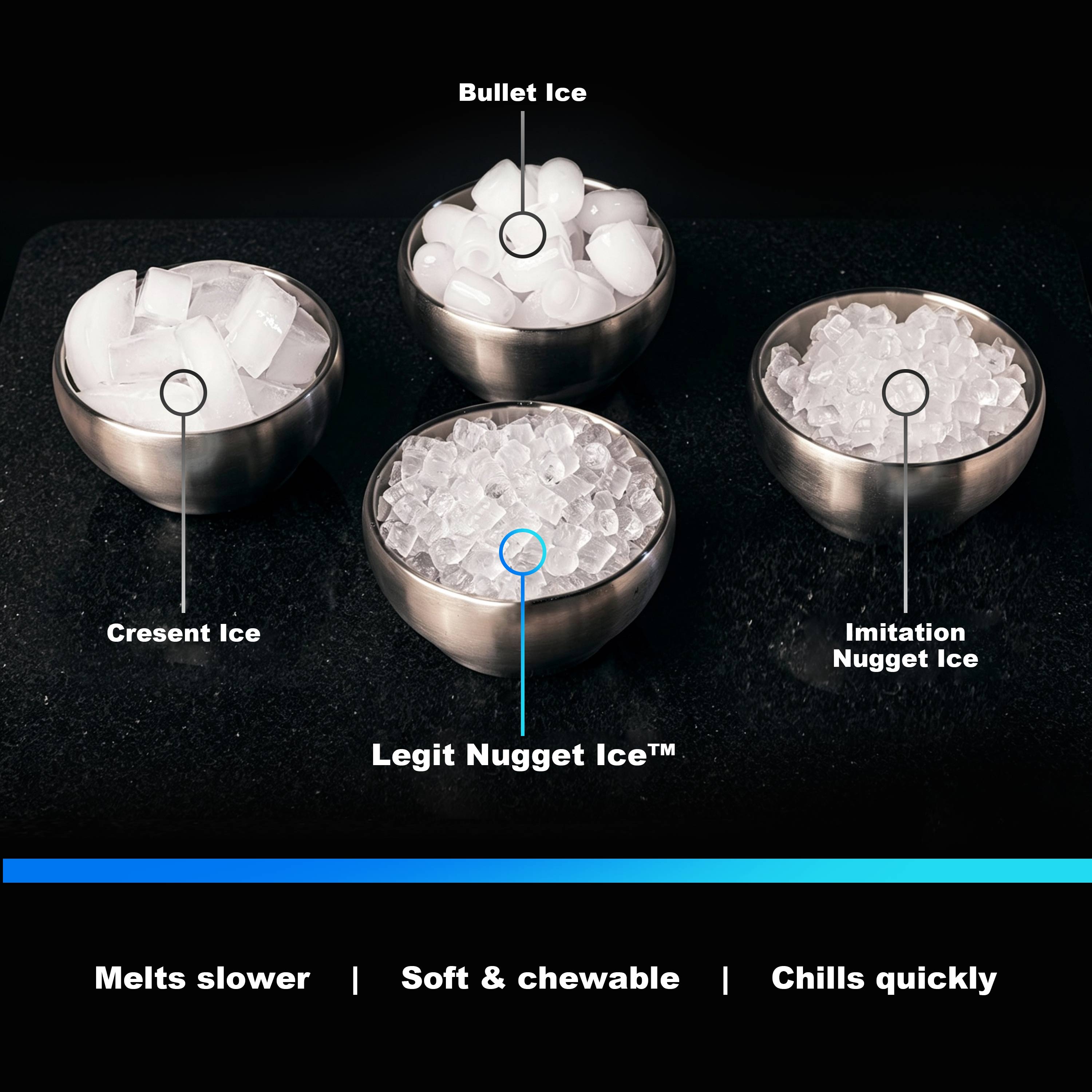 Countertop Chewable Nugget Ice Maker with Self Cleaning