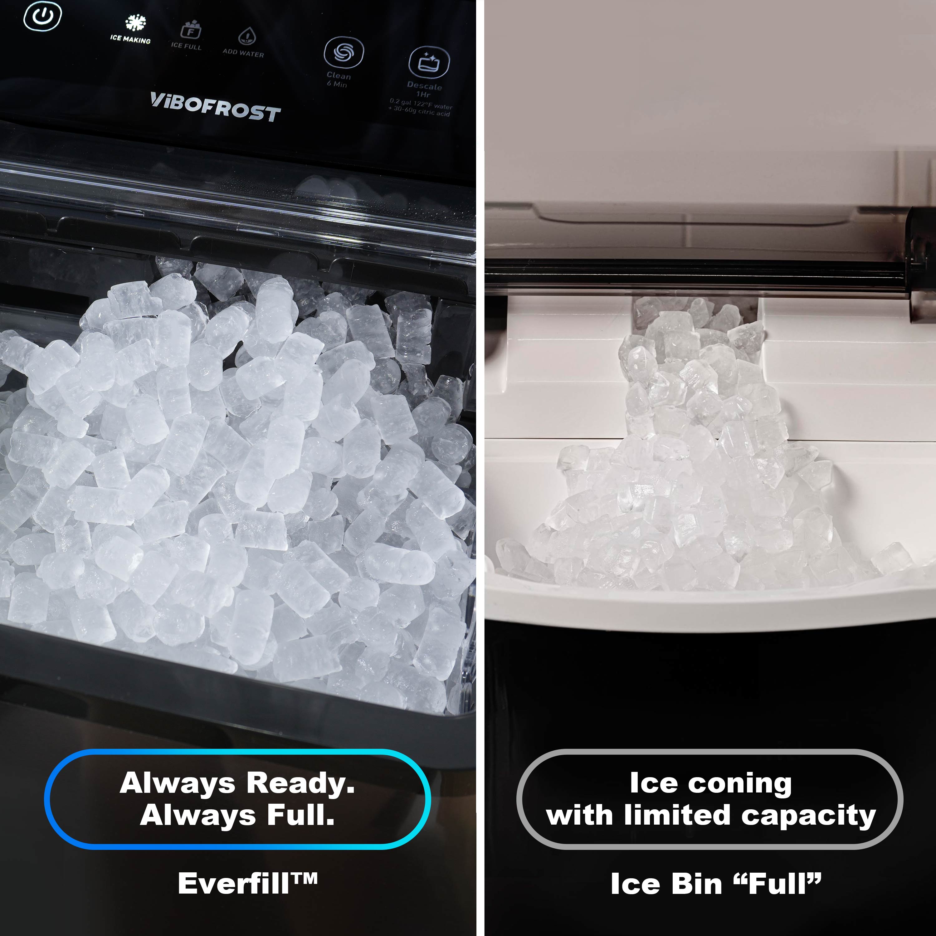 Countertop Chewable Nugget Ice Maker with Self Cleaning