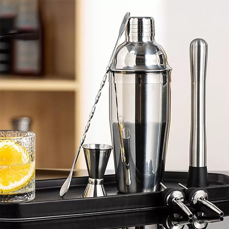 6-Piece Cocktail Shaker Set | 24oz Stainless Steel Bartender Kit