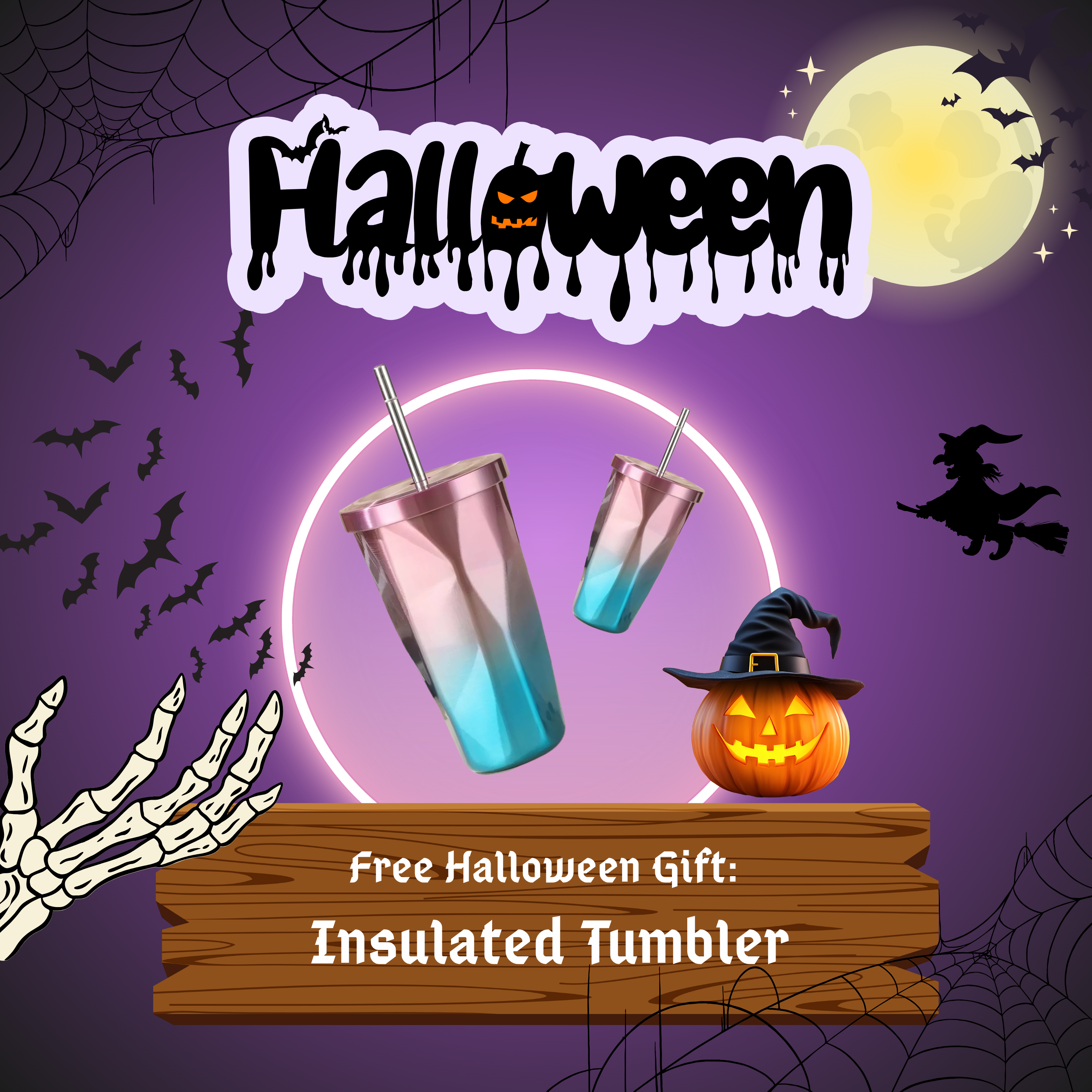 π Halloween Gift β Gradient Stainless Steel Tumbler
