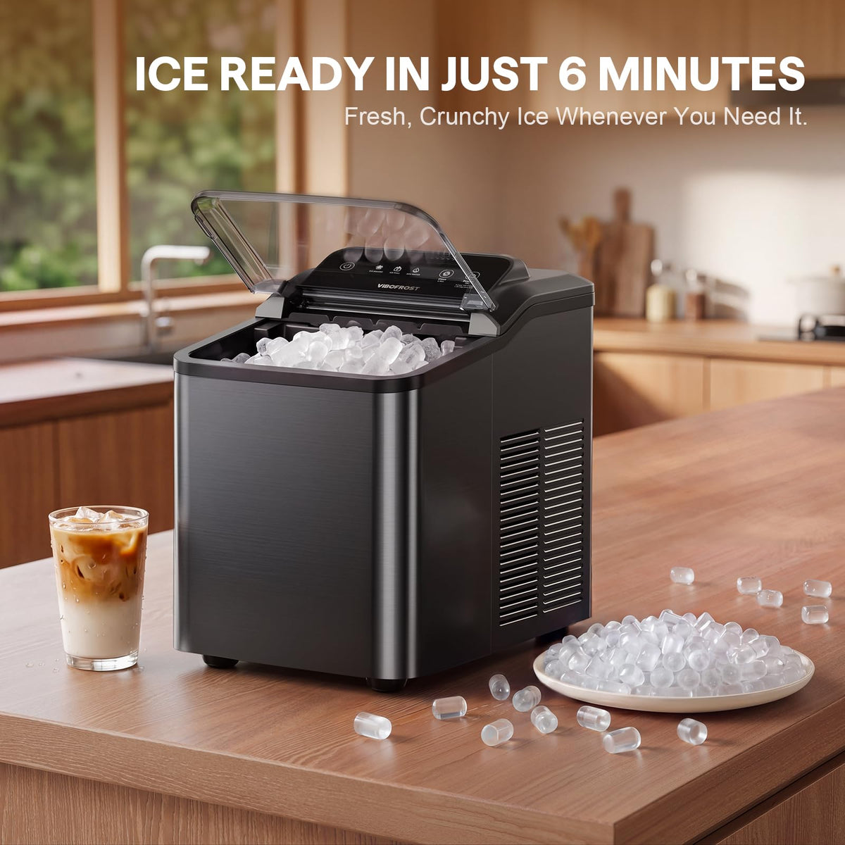 Countertop Chewable Nugget Ice Maker with Self Cleaning