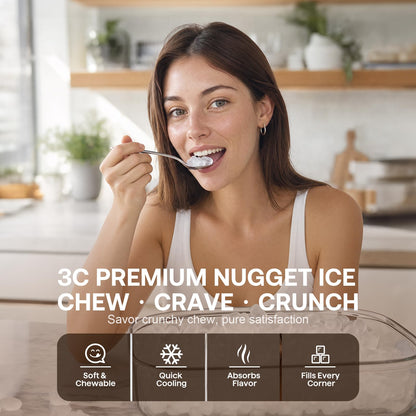 Countertop Chewable Nugget Ice Maker with Self Cleaning