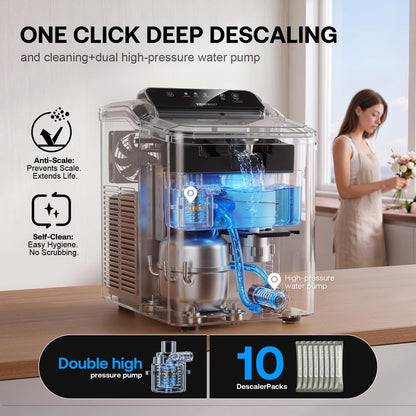Countertop Chewable Nugget Ice Maker with Self Cleaning