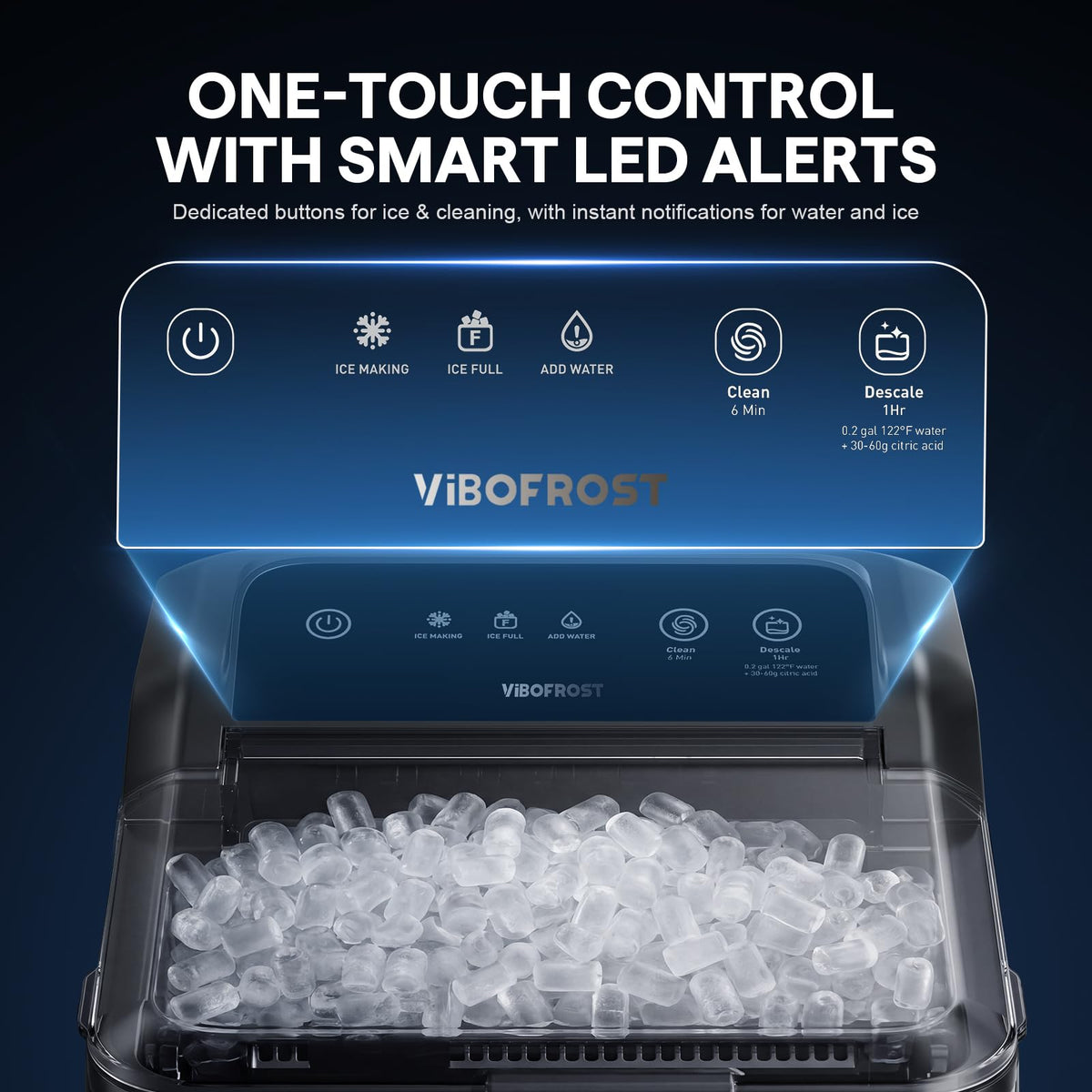 Countertop Chewable Nugget Ice Maker with Self Cleaning