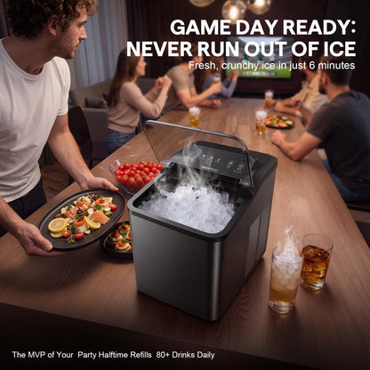 Countertop Chewable Nugget Ice Maker with Self Cleaning
